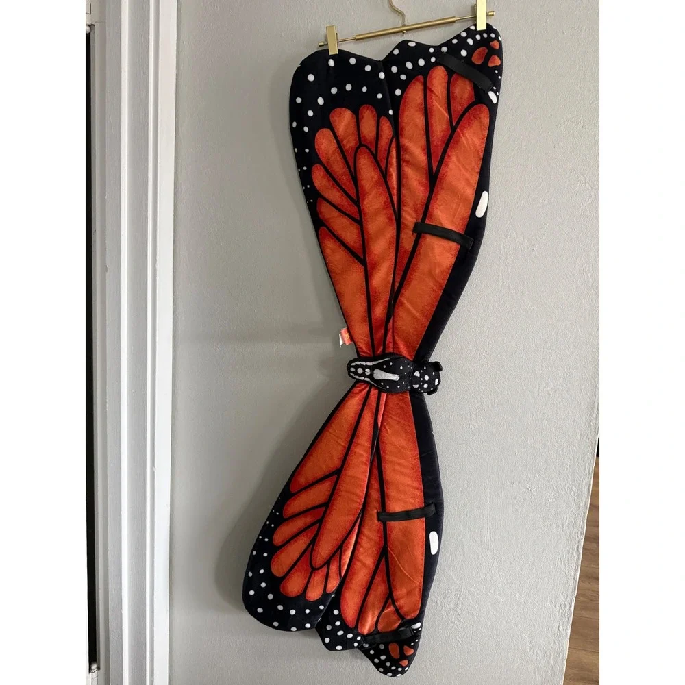 Kids Monarch Butterfly Wings Orange Black Costume Accessory whimsi festival part